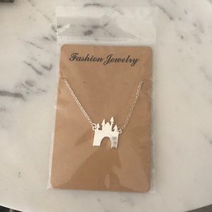 Silver Princess Castle Necklace